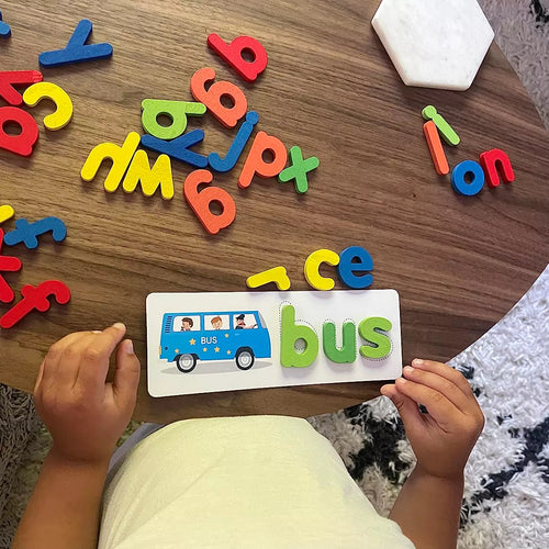 Wooden Alphabet Flash Cards
