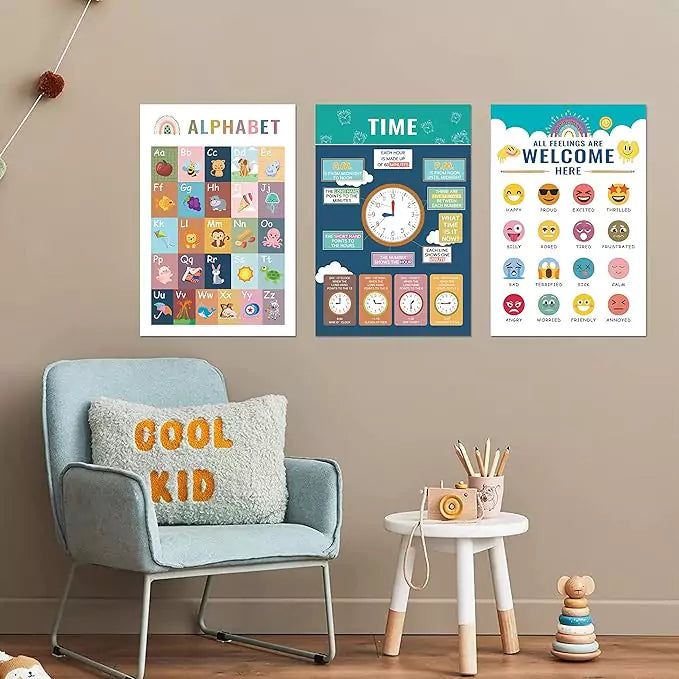 Set of 16 wall cards for early education